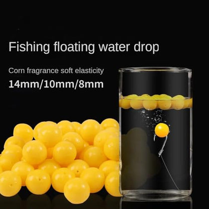 100-Piece Bottled Foam Fishing Floats & Corn-Flavored Carp Floating Soft Baits - Scented Round Lures, TPE Buoyancy Ball Artificial Baits, Trout Swimbaits 8mm 10mm 14mm - size: 10mm 100pcs