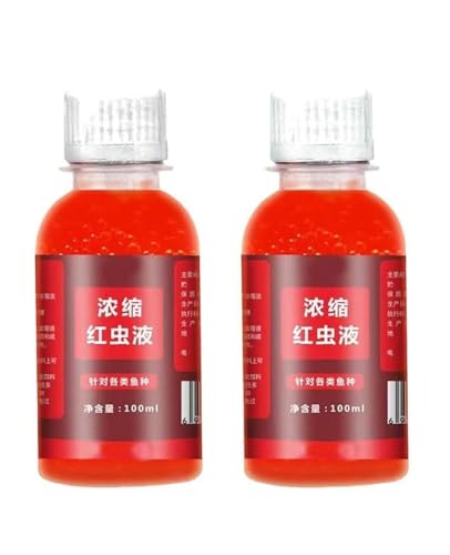 2PCS Red 40 Fishing Liquid, Red Ink Fishing,Fishing Bait,Red Fish attractants, Fishing Liquid Bait, Bait Fish Additive,Fish Lure Attraction Enhancer for Trout, Cod, Carp, Bass(100ml*2)