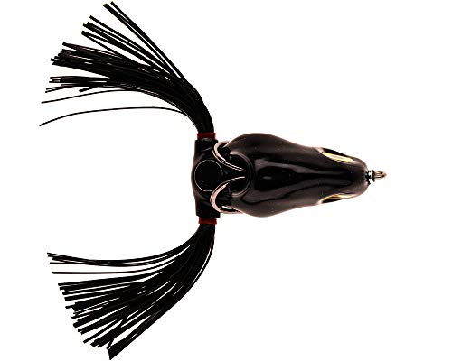 Scum Frog Scumdog Topwater Bass Fishing Hollow Body Frog Lure with Weedless Hooks - color: Black, size: 1/2 Ounce