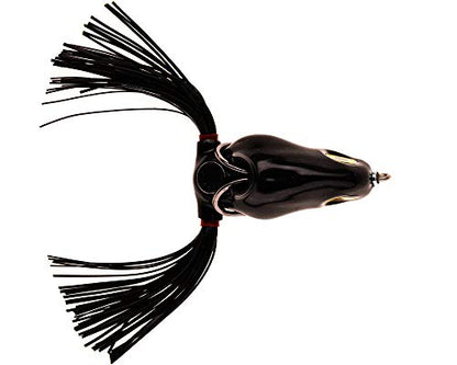 Scum Frog Scumdog Topwater Bass Fishing Hollow Body Frog Lure with Weedless Hooks - color: Black, size: 1/2 Ounce