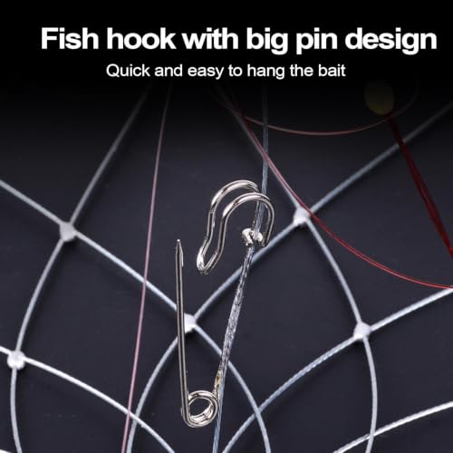 Soft Fishing Net Automatic Opening Closing Soft Steel Wire Multi-Functional | Fishing Accessories Fishing Net Multi-functional for Crabbing Lobster Crayfish Outdoor Inland Saltwater Lake River Mar - size: Diameter 52cm