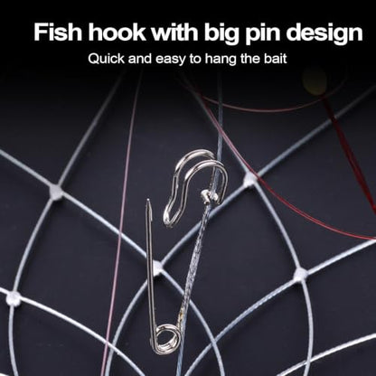 Soft Fishing Net Automatic Opening Closing Soft Steel Wire Multi-Functional | Fishing Accessories Fishing Net Multi-functional for Crabbing Lobster Crayfish Outdoor Inland Saltwater Lake River Mar - size: Diameter 52cm