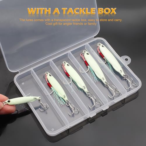 Fishing Jigs Metal Fishing Spoons Lures, Blade Bait Spinner Long Casting Jigging Spoon Lure Vertical Hard VIB Swimbait for Walleye Bass Trout Freshwater & Saltwater