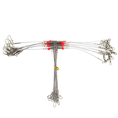 Senyu Wire Trace Leader Rig Stainless Steel 1-5 Arms Fishing Rigs with Snap,High-Strength Fishing Leaders Saltwater-Perch Rigs for Fishing - color: Arm Length 4.7inch, style: 1 Arm Leader