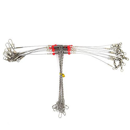 Senyu Wire Trace Leader Rig Stainless Steel 1-5 Arms Fishing Rigs with Snap,High-Strength Fishing Leaders Saltwater-Perch Rigs for Fishing - color: Arm Length 4.7inch, style: 1 Arm Leader