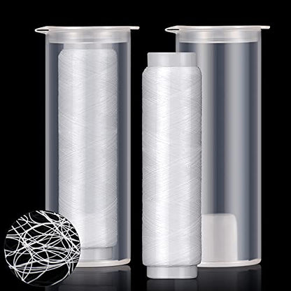 Skylety 2/4/8 Pieces Fishing Thread Nylon Elastic Invisible Magic Fishing Line Bait Thread 0.2 mm Length 656 Feet Per Spool Stretchy Bait String Line Clear Storage Case