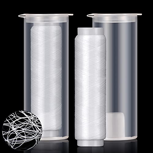 Skylety 2/4/8 Pieces Fishing Thread Nylon Elastic Invisible Magic Fishing Line Bait Thread 0.2 mm Length 656 Feet Per Spool Stretchy Bait String Line Clear Storage Case