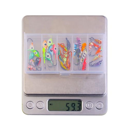 Ice Fishing Jigs Kit Essential Ice Fishing Lures for Beginners to Hook Big Fish and Reel in The Fun! - color: A30Pcs