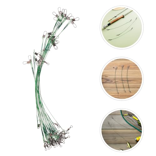 LABRIMP 60pcs Fishing Wire Leaders with Steel Swivels and Anti-bite Heavy Duty Wire Line Leash Rig for Freshwater and Saltwater Pike Muskie Walleye Fishing