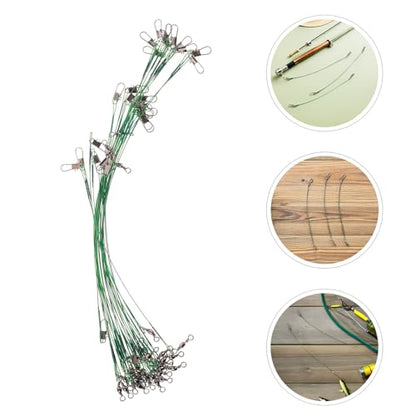 LABRIMP 60pcs Fishing Wire Leaders with Steel Swivels and Anti-bite Heavy Duty Wire Line Leash Rig for Freshwater and Saltwater Pike Muskie Walleye Fishing