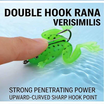 5pcs Soft Frog Lure with Single Hook, 4g/5g Lifelike Topwater Frog Bait, Artificial Fishing Lure for Bass & Snakehead Fishing - color: Large size