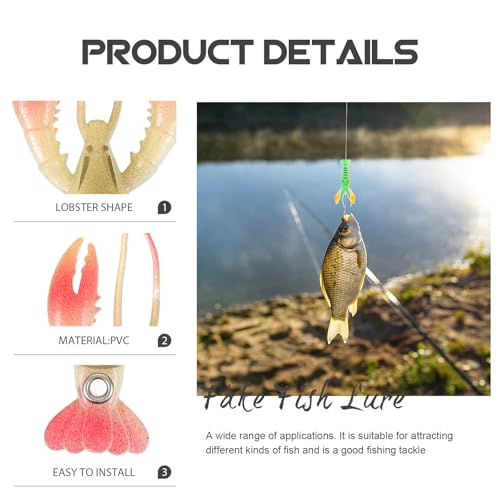SOLUSTRE 5pcs Soft Crawfish Fishing Lures Set, Reusable Bionic Soft Baits with 5 Sizes (#1-#5) for Freshwater Fishing, Portable Artificial Swim Baits for Outdoor Anglers
