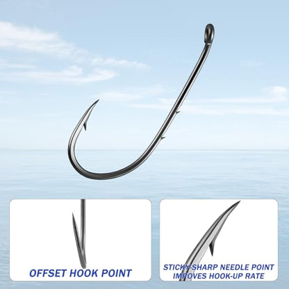 Dr.Fish 100 Pack Baitholder Hooks Freshwater Fishing Hooks, Down Eye, Offset, Walleye/Trout/Crappie/Panfish/Bluegill Saltwater Fishing - size: #6-100 Pack