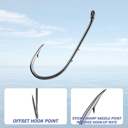 Dr.Fish 100 Pack Baitholder Hooks Freshwater Fishing Hooks, Down Eye, Offset, Walleye/Trout/Crappie/Panfish/Bluegill Saltwater Fishing - size: #4-100 Pack