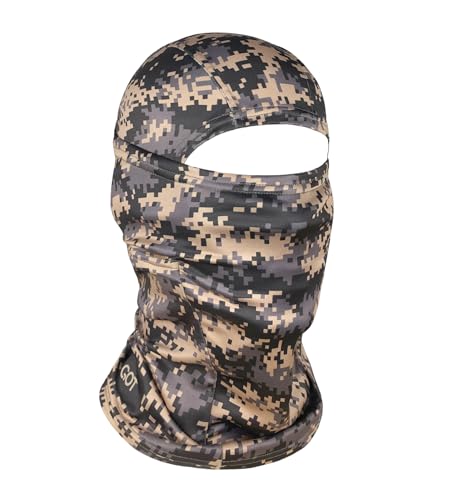 UPF 50+ Balaclava Ski Mask for Men Women - UV Face Mask Motorcycle Shiesty | Windproof, Breathable, Hinge Design, Full & Half Face Coverage, Fits Under Helmet, Snowboarding, Skiing - color: Digital Mud Camo