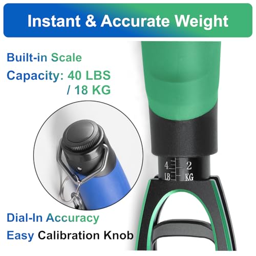 Fish Gripper Aluminum Alloy Lip Grabber Fishing Holder with Scale 12 Inch 40lb Capacity 360° Swivel - color: Blue