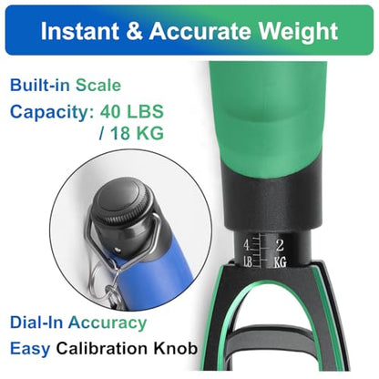 Fish Gripper Aluminum Alloy Lip Grabber Fishing Holder with Scale 12 Inch 40lb Capacity 360° Swivel - color: Blue