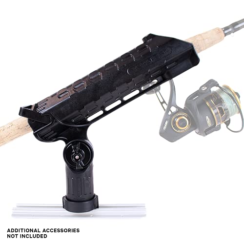 YakAttack AR Tube Rod Holder with LockNLoad Track Mount | Spinning & Casting Rod Compatible | Marine Grade Polymer | Fishing Kayak Track Mount Accessories | Made in the USA