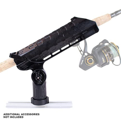 YakAttack AR Tube Rod Holder with LockNLoad Track Mount | Spinning & Casting Rod Compatible | Marine Grade Polymer | Fishing Kayak Track Mount Accessories | Made in the USA