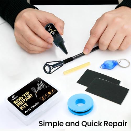 FishTrip Rod Tip Repair Kit, 20/60/70/90/230pcs Fishing Rod Tips Replacement Kit Stainless Steel Ceramic Guides Ring Fishing Pole Eyelets Repair Kit - color: H_10pcs Repair Kit