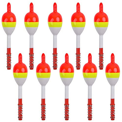 Wood Slip Bobbers Fishing Floats and Bobbers Spring Oval Stick Slip Floats for Crappie Catfish Trout Panfish Walleyes Bass Fishing 10/20pcs - color: 1.18in*0.79in*3.54in-10pcs
