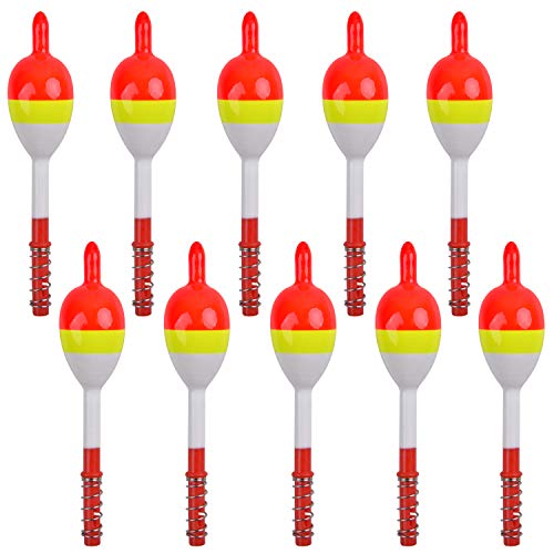 Wood Slip Bobbers Fishing Floats and Bobbers Spring Oval Stick Slip Floats for Crappie Catfish Trout Panfish Walleyes Bass Fishing 10/20pcs - color: 1.18in*0.79in*3.54in-10pcs