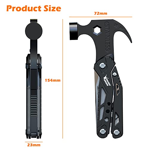 RUSH DEER 14-in-1 Multitool, Valentines Day Gifts for Men Dad Gifts, Mini Hammer Multitool, Small Hammer Tool, Survival Gear and Supplies, Christmas Gift for Boy Husbands - style: Best Gift Idea
