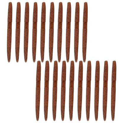 Soft Plastic Worms for Bass Fishing 20pcs FS/RE-09 | Salted ,Soft Plastic ,Fishing Lures ,with Hook Slot ,5.31in ,Saltwater Freshwater ,Bass Baits - color: Color B
