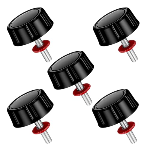 Trinkrittey 5pcs Universal Fishing Reel Handle Screw Caps Black Screws Nuts Caps Fishing Reel Replacement Parts for Spin Reels Knob Power Handle Grip Reels Crank