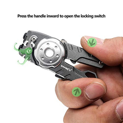 SAMSFX Fishing Tungsten Line Cutter with Zinger Retractors, Fishing Pliers Cutters, Knot Tying Tool, Hook Eye Cleaner, Hook Sharpener - color: A: Gray Line Cutter With Retractor