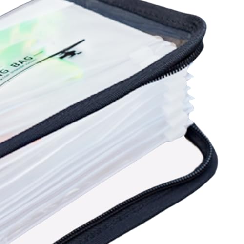 Fishing Lures Bag – PVC Clear 10 Page Ring Binder Bait Pouch, Zipper Storage Organizer | Portable Tackle Arrangement for Saltwater Freshwater Lake River Pond Beach Shore Boat Outdoor