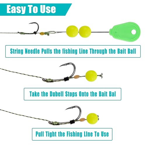Carp Fishing Hair Rig Kits,26pcs/30pcs Sets Curved Barbed Carp Hook Swivel Boilies Bait Stops and Stringers Needle Fishing Bait Rigs Braided Thread Line Carps Fishing Accessories - color: Size 2# Kit(3 Packs) - 26pcs