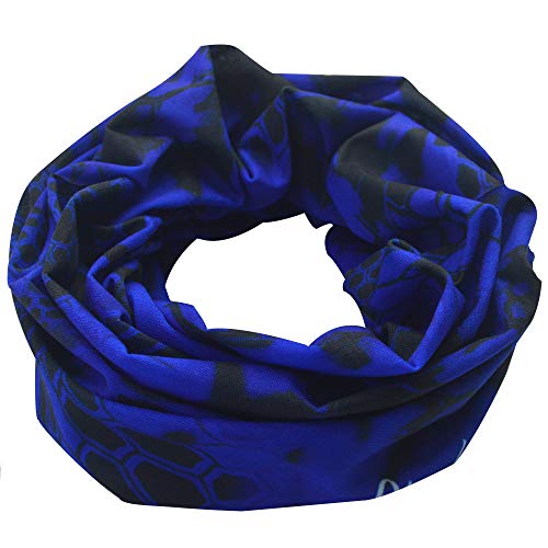 Obacle Seamless Face Mask Rave Bandana Men Women for Dust Sun Wind Protection - color: Python Skin Deep Blue Black