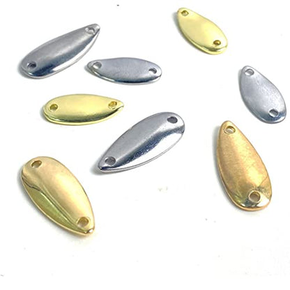 VOSAREA 20pcs Fishing Lure Blades Bright Color Metal Bait for Freshwater Fishing Compact Lightweight Design for Attracting Bass and Other Fish