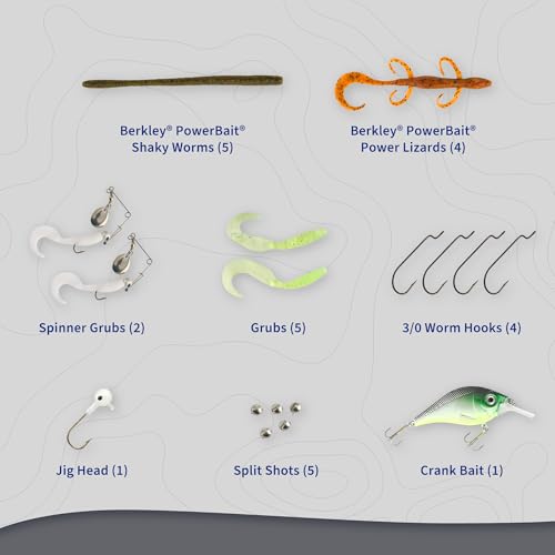 Shakespeare Catch More Fish Spinning Reel and Fishing Rod Combo with Kit - color: Bass, style: 2024 Model