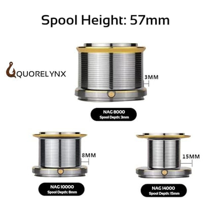 Saltwater Spinning Reels 8000/10000/14000, Heavy Duty Surf Fishing Reel for Long Casting, 6+1BB, 4.8:1 Gear Ratio, 61lbs Max Drag, Corrosion-Resistant CNC Aluminum High Capacity Spool - size: 14000