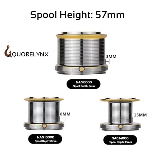 Saltwater Spinning Reels 8000/10000/14000, Heavy Duty Surf Fishing Reel for Long Casting, 6+1BB, 4.8:1 Gear Ratio, 61lbs Max Drag, Corrosion-Resistant CNC Aluminum High Capacity Spool - size: 8000