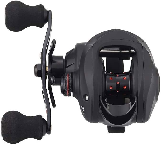 FISHDROPS Baitcaster Reels, 9+1BB, CNC Aluminum Spool, Magnetic Brake System Bait Caster Reel High Speed Gear Ratio 7.0:1 Ultra Smooth Low Profile Baitcasting Fishing Reel - color: Left - Matte Black