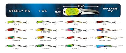 IRON DECOY Steely Fishing Lure Spoon, Casting, Trolling, Jigging, Ice, Lake, River, Stream, Freshwater, Trout, Bass, Walleye, Salmon, Crappie, Pike - color: Prism, size: 1 OZ