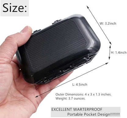 Waterproof Fishing Lure Box Spoon Hooks Baits Storage Tackle Box Containers for Casting Fishing Fly Fishing,Large/Medium/Small Lure Case - color: Black-Small
