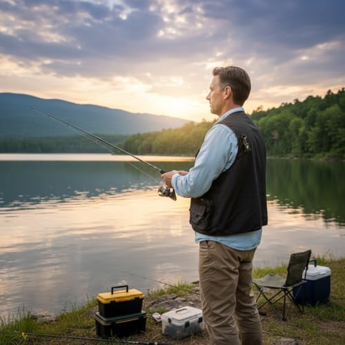 Men's & Youth Outdoor Fishing Vest,Khaki Work Safari Travel Photography Vests,Family Matching Hiking Waistcoat,2XL(US S)
