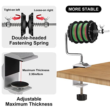 Fishing Line Spooler & Holder for Reels with Spool Tensioner | Portable Table Mount Adding Helper Winder Spooling