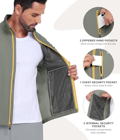 Little Donkey Andy Men's Lightweight Quick Dry Vest Packble Outerwear Sleeveless Windproof Jacket for Golfing Cycling Running - color: Laurel Oak, size: 3X-Large