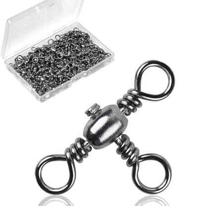 3 Way Swivels Fishing Tackle,60pcs Crossline T-Shape Three Way Barrel Swivels for Catfish Rig Surf Rigs Lure Tackle Connectors Saltwater Freshwater - size: 8#_44lb_60pcs