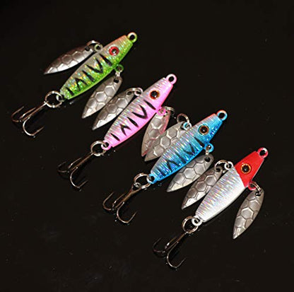 Ice Fishing Jigs with Treble Hooks Lead Jig Hooks Winter Metal Lures - color: 2.09inch/0.25oz-4pcs