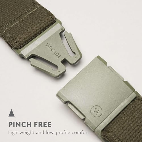 Arcade Belts A2 Unisex Adventure Belt: Heavy Duty Stretch, Metal Free Buckle - color: Atlas - Ivy Green, size: Standard (Up to 40"); 1.5" Wide