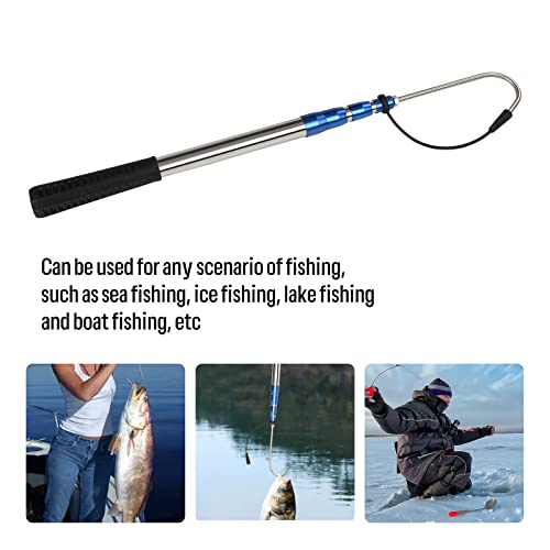 KOMCLUB Telescopic Fishing Gaff with Super Sharp Spear Hook Lightweight Hand Fish Gaff for Freshwater Saltwater Fishing - color: Blue