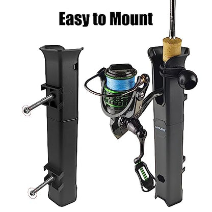 6-Tube Fishing Rod Holder, Wall Mounted Rod Holder with 6inch Ball Bungee Cords and Screws for Boat Kayak Cooler Trailer Portable