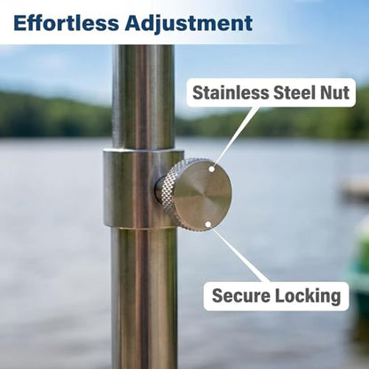 2 Pack Fishing Rod Holder – Telescopic Fishing Rod Stand, 360° Rotatable Adjustable Metal Tube Bracket, Dual-Use Fishing Pole Holders for Ground, Heavy Duty Support for Bank Fishing & Shore Fishing
