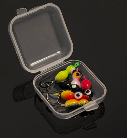 Ice Fishing Jigs Glow Fishing Bait Jigging Hook Kit Winter Metal Hooks for Crappie, Panfish, Walleye, Bluegills and Other Species - style: Style6-6pcs